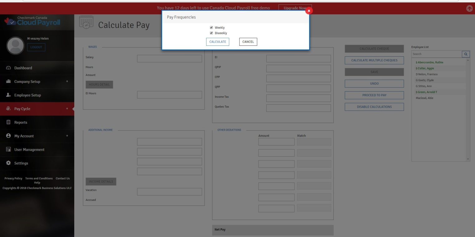 calculate pay for multiple employees