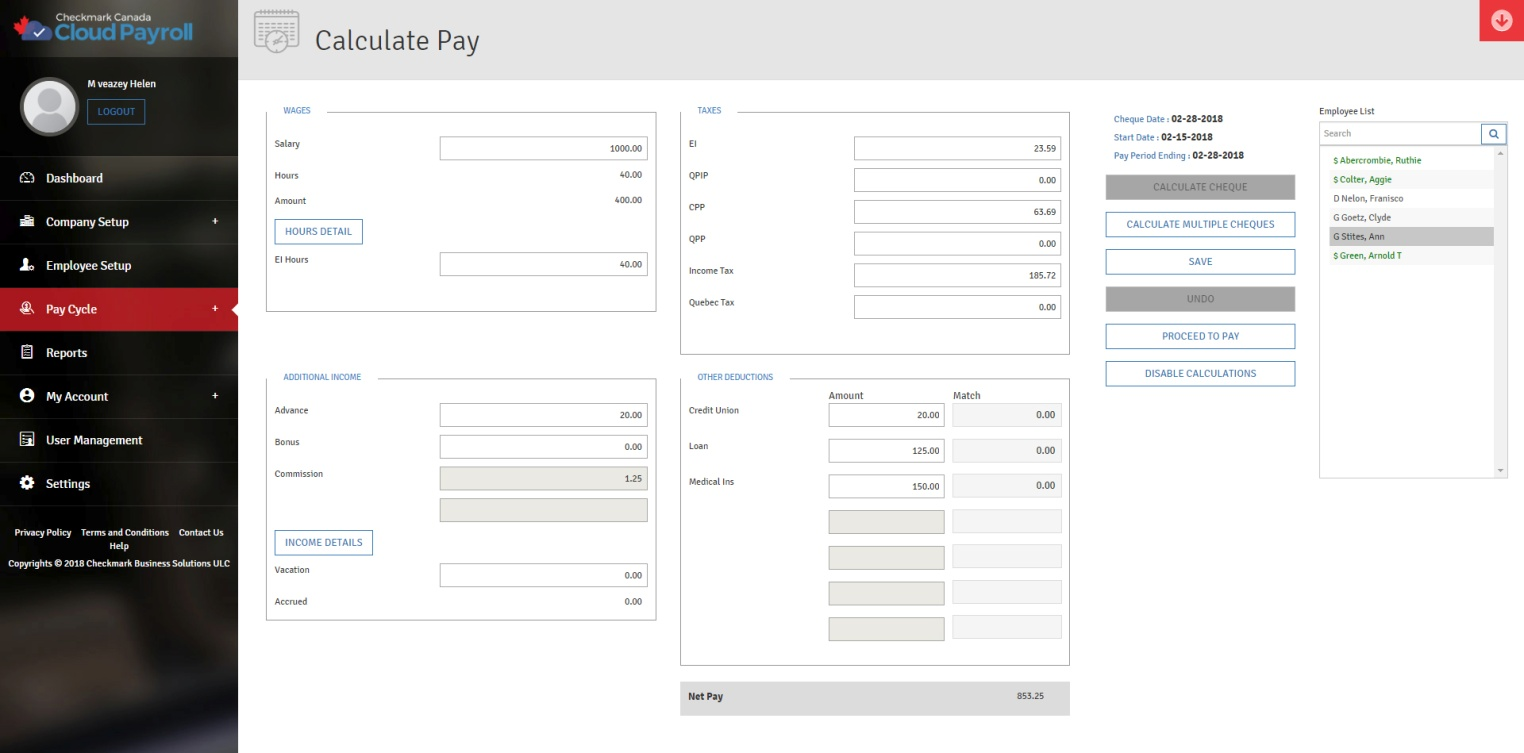 calculate pay net pay