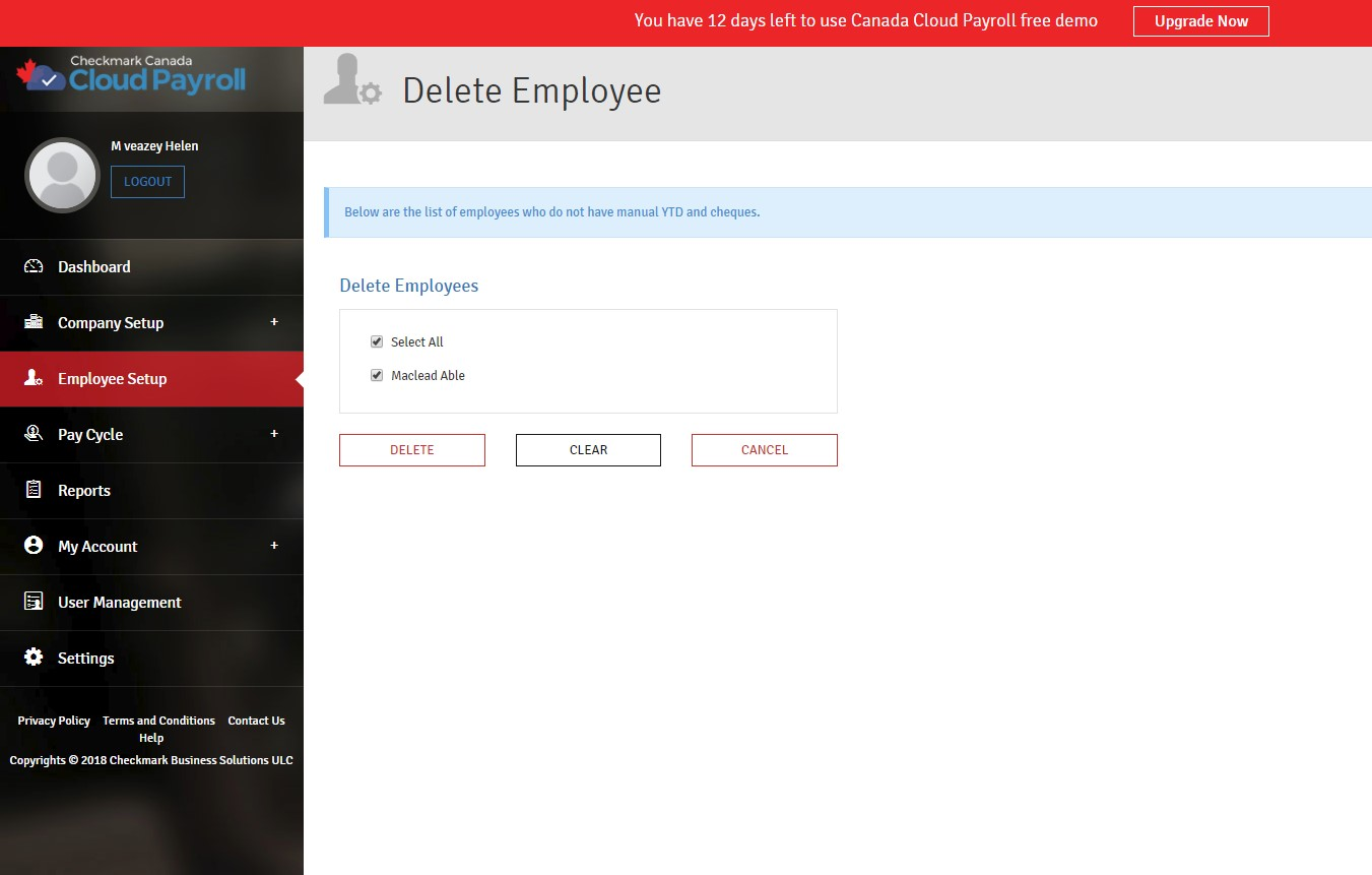 delete employee