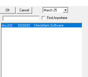 modify pop-up list of documents