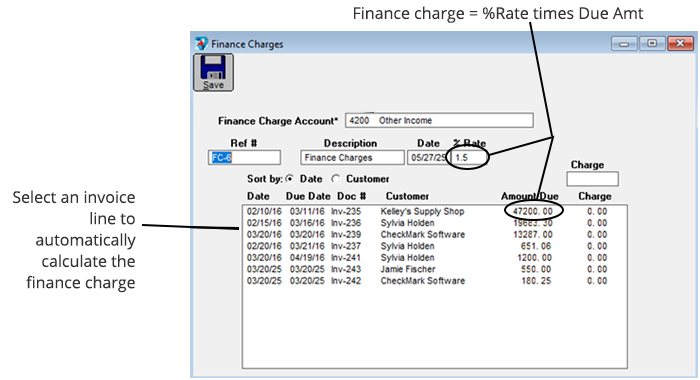 outstanding receivable list