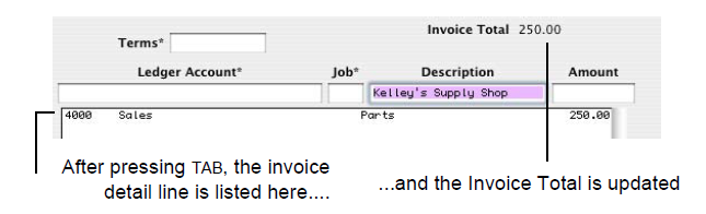 prior outstanding invoice