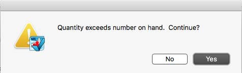 quantity exceeds alert
