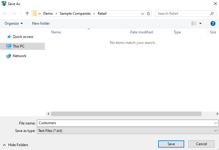 save as dialog box