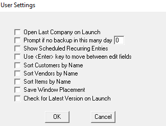 User Settings