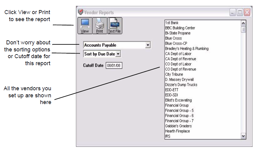 vendor reports