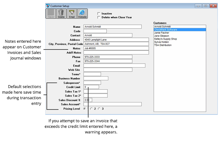 customer setup