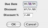 due date dialog box