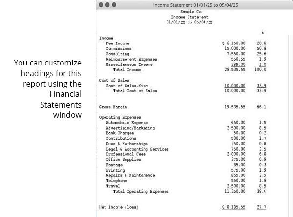 income statement report