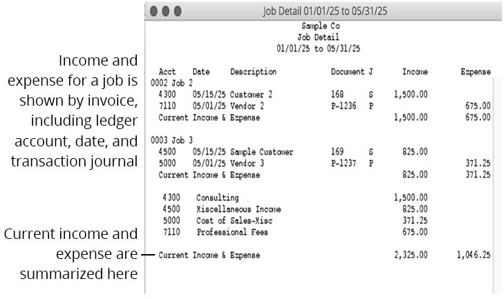 job detail report