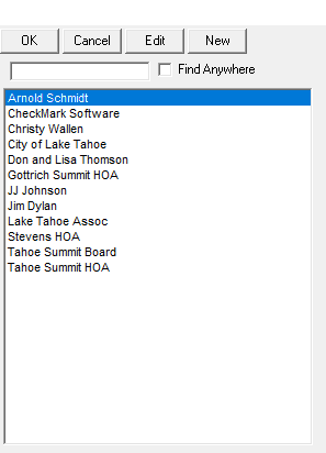 pop-up lists