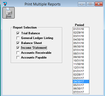 printing multiple reports