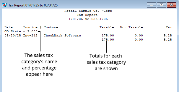sales tax report