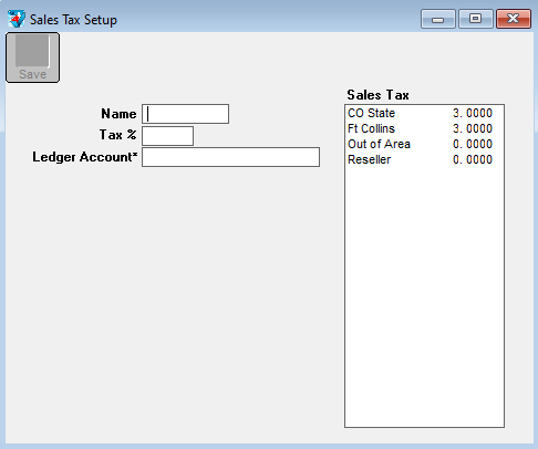 Sales Tax Setup