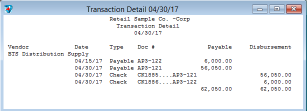 vendor transaction history
